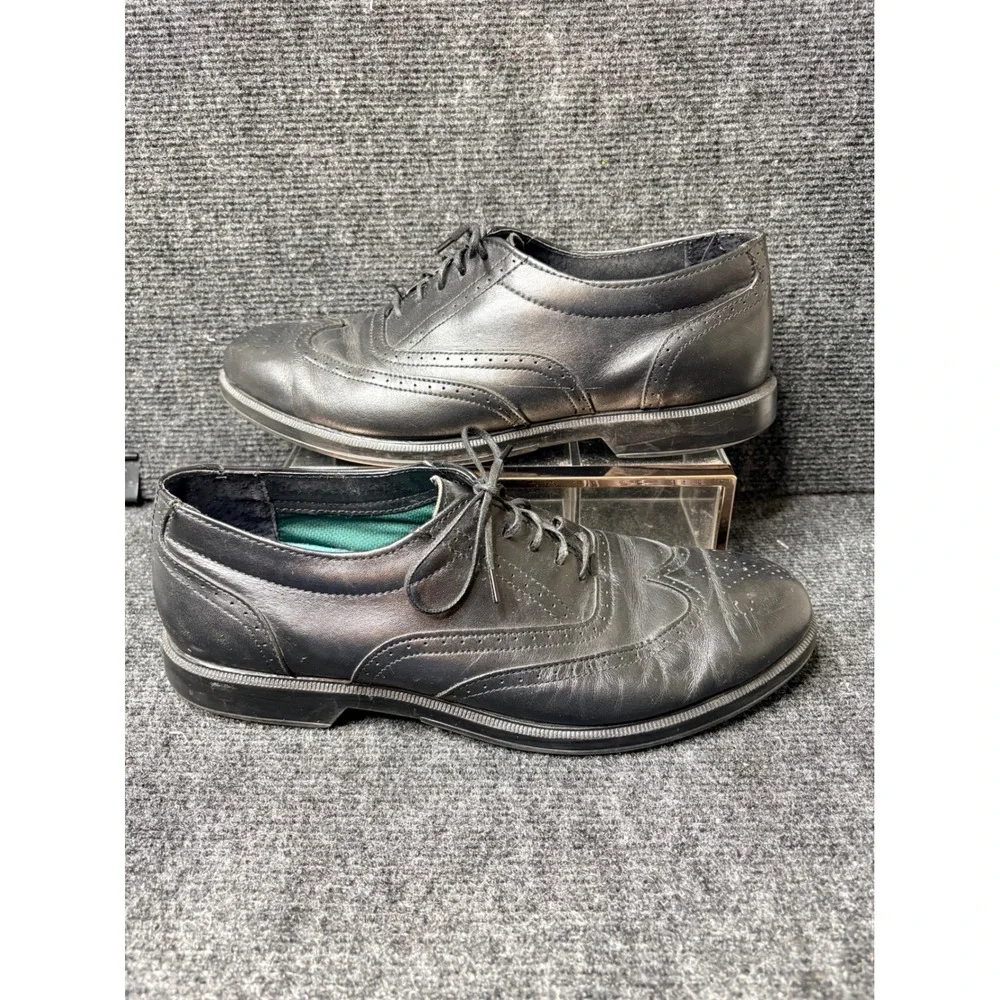 New Balance American Classics Black Leather Wingtip Oxford Shoes Mens 10 D USA